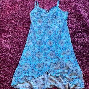 Ashley Stewart Blue High Low Dress Elegant Silhouette